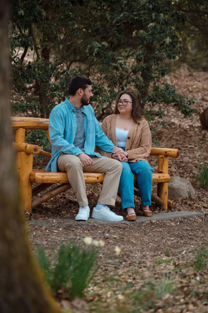laurelwood arboretum engagement photos