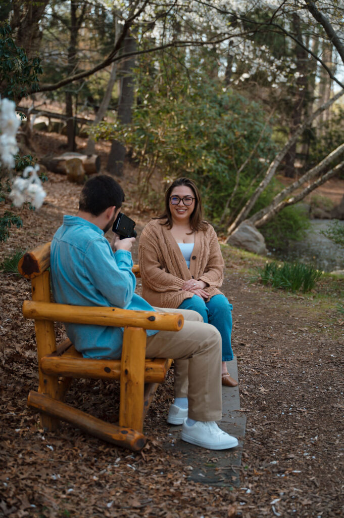 laurelwood arboretum engagement photos