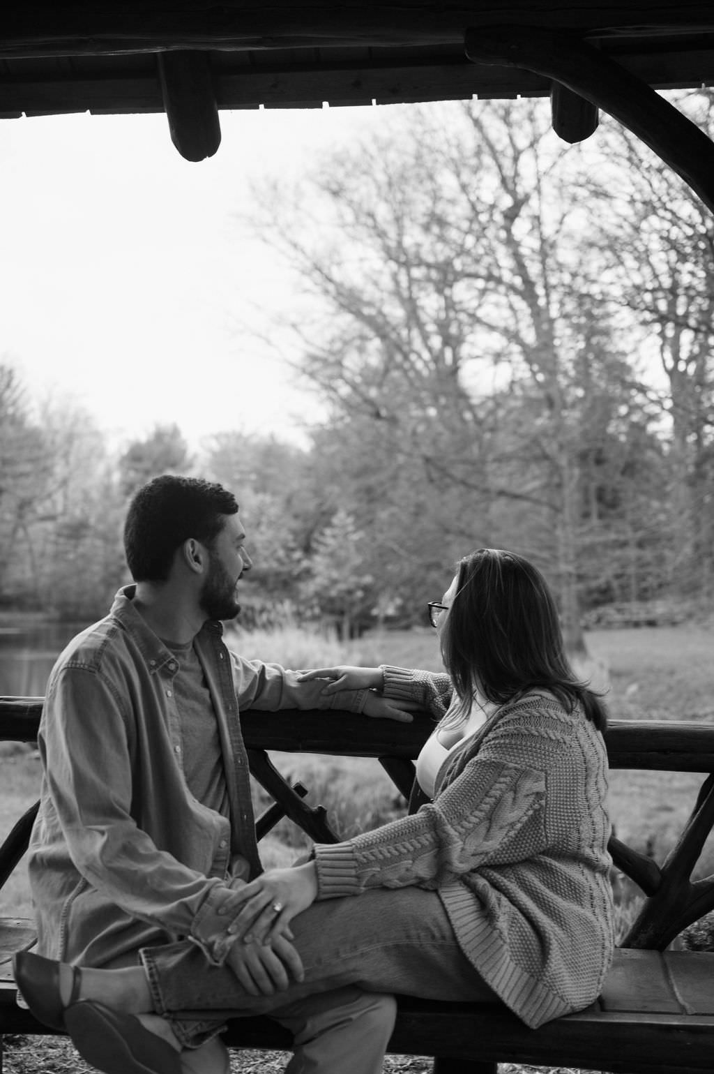 laurelwood arboretum engagement photos