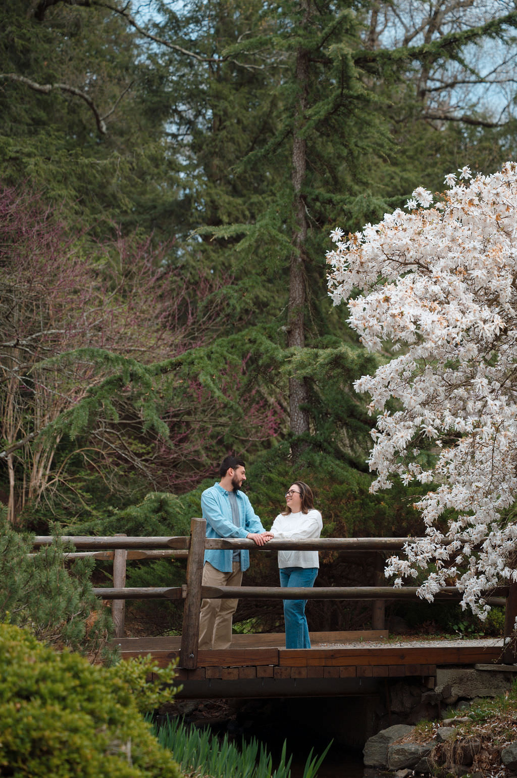 laurelwood arboretum engagement photos