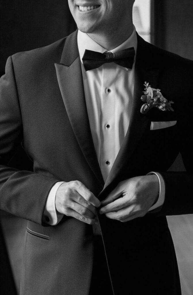 grooms details black and white photo spring lake new jersey